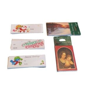 Christmas Gift Tag Package Mixed Lot Hallmark Unbranded Vintage Religious Santa
